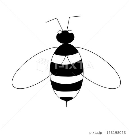Bee concepts isolated. Vector graphic line illustration. Perfect for cards, decorations, stickers, logo, menu, various designs. design for fashion graphics, textile prints, fabrics, wallpapers. 128198058