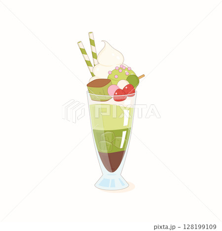 matcha parfait dessert 128199109