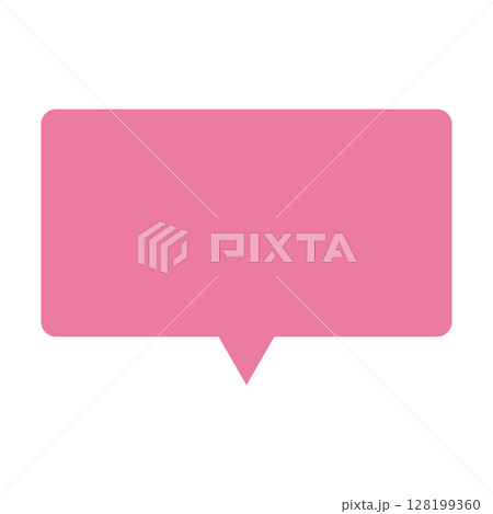 シンプルな吹き出しのイラスト　横長　四角　角丸 128199360