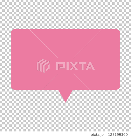 シンプルな吹き出しのイラスト　横長　四角　角丸 128199360