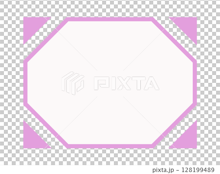 Pink octagonal frame on white background + diagonal corner design (rectangle) Pink octagonal frame on white background + diagonal corner design (rectangle) 128199489