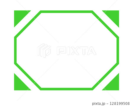 緑八角形フレーム+斜め角デザイン(長方形・透過背景素材) 緑八角形フレーム+斜め角デザイン(長方形・透過背景素材) 128199508