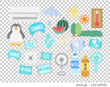 夏素材　イラストセット 128199562