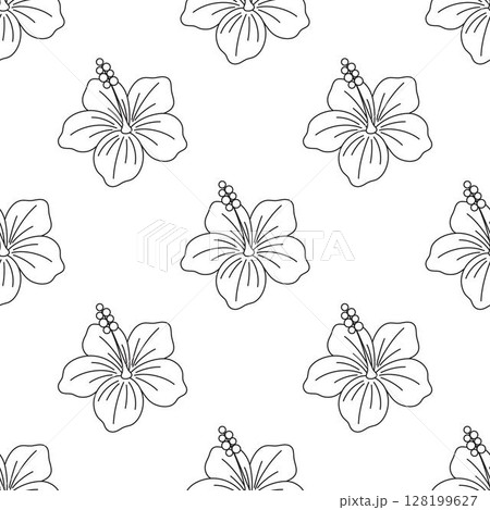 hibiscus flower pattern in outline hibiscus flower pattern in outline 128199627