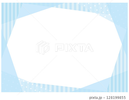 シンプルでかわいい三角形のコラージュ風フレーム　水色 128199855