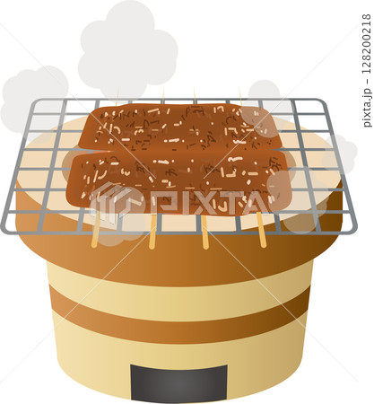 七輪で焼かれるうなぎの蒲焼 128200218