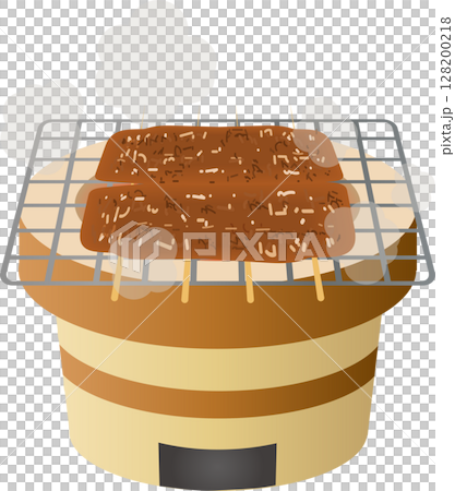 七輪で焼かれるうなぎの蒲焼 128200218