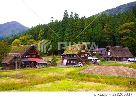 荻町合掌造り集落　世界文化遺産　白川郷　茅葺 128200337
