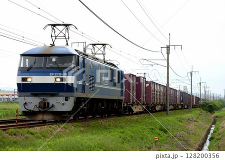 山陽本線を走るEF210-14コンテナ貨物列車 128200356