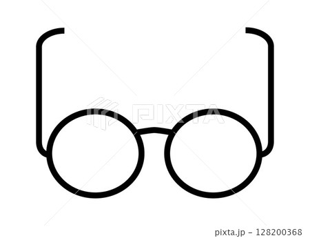 Eyeglasses icon on transparent background, flat line design, vector illustration 128200368