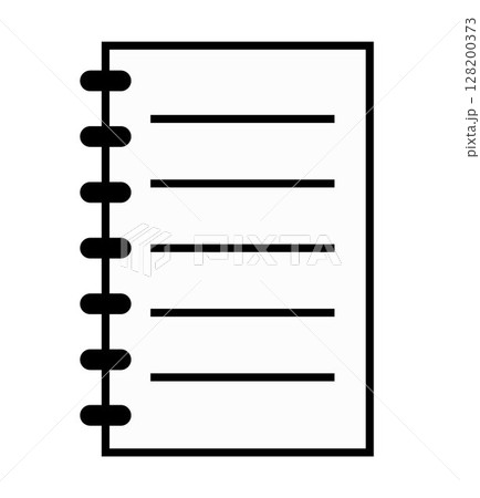 Paper Notebook icon on transparent background, flat line design, vector illustration Paper Notebook icon on transparent background, flat line design, vector illustration 128200373