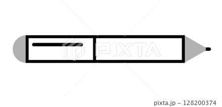 Pencil icon on transparent background, flat line design, vector illustration 128200374