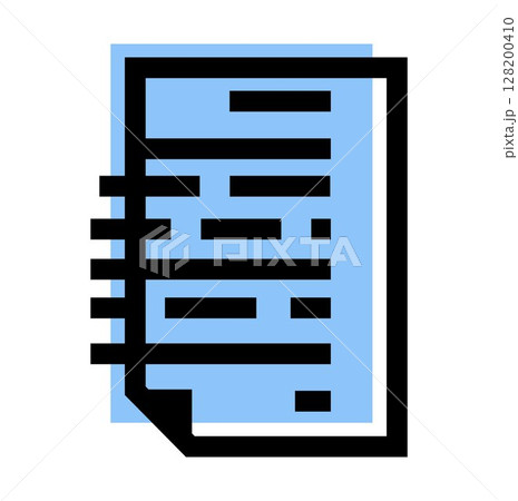 Document icon, on transparent background, flat line design, vector illustration 128200410