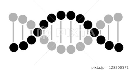 DNA model icon on transparent background, flat line design, vector illustration 128200571