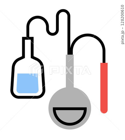 Laboratory Glassware Setup icon on transparent background, flat line design, vector illustration Laboratory Glassware Setup icon on transparent background, flat line design, vector illustration 128200610