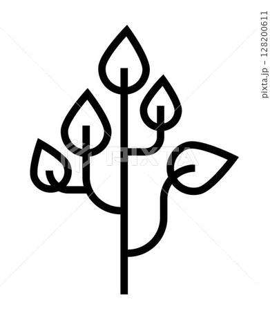 Branch Tree icon on transparent background, flat line design, vector illustration Branch Tree icon on transparent background, flat line design, vector illustration 128200611