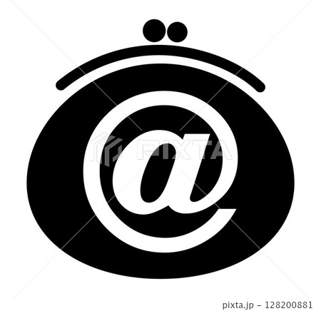 Internet Wallet icon on transparent background, flat line design, vector illustration 128200881