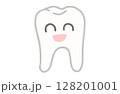 にっこりと笑う歯のキャラクターイラスト 128201001