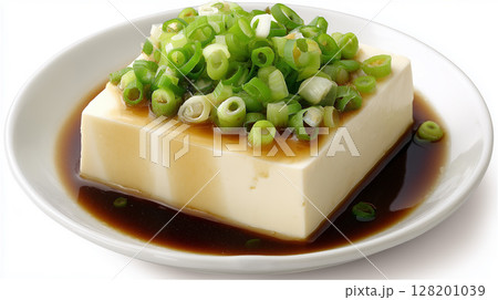 夏の食卓に涼を運ぶ、刻みネギをたっぷり乗せた冷奴 夏の食卓に涼を運ぶ、刻みネギをたっぷり乗せた冷奴 128201039