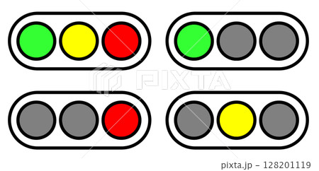 安全運転でマナーを守り交通事故を防止する信号機のイラスト 128201119