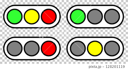 安全運転でマナーを守り交通事故を防止する信号機のイラスト 128201119