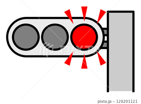 安全運転でマナーを守り交通事故を防止する信号機のイラスト 128201121