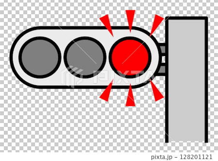 安全運転でマナーを守り交通事故を防止する信号機のイラスト 128201121