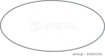 楕円形のシルバーチェーンのフレーム素材 128201182