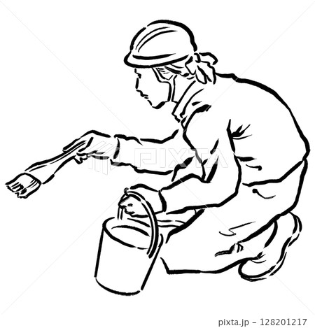 浮世絵風の職人線画_01 浮世絵風の職人線画_01 128201217