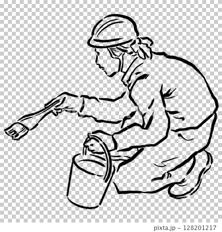 浮世絵風の職人線画_01 浮世絵風の職人線画_01 128201217