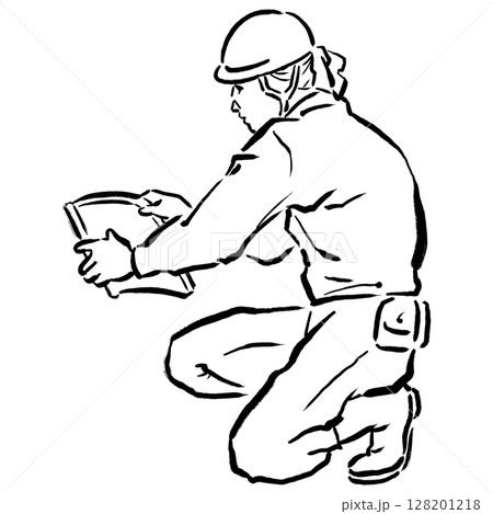 浮世絵風の職人線画_02 浮世絵風の職人線画_02 128201218