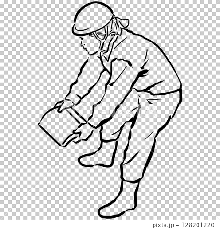 浮世絵風の職人線画_04 浮世絵風の職人線画_04 128201220