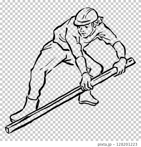 浮世絵風の職人線画_07 128201223