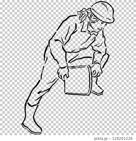 浮世絵風の職人線画_10 128201226