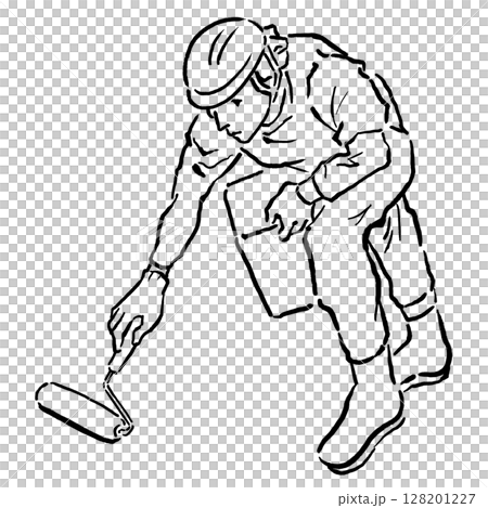 Ukiyo-e style artisan line drawing_11 128201227