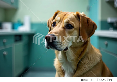 Dog veterinarian appointment, pet health care veterinary clinic. AI Generative 128201441