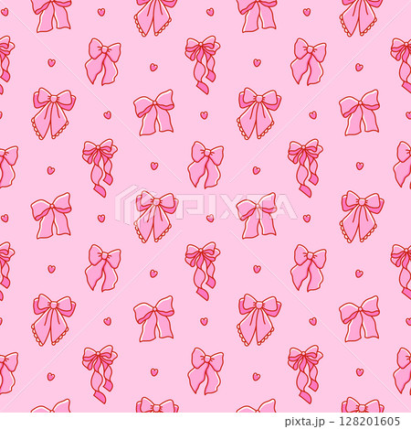 Seamless pattern of coquette pretty charming pink bows 128201605
