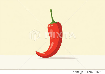 Pepper on table, close-up of fresh vegetable, bright kitchen. AI Generative 128201698