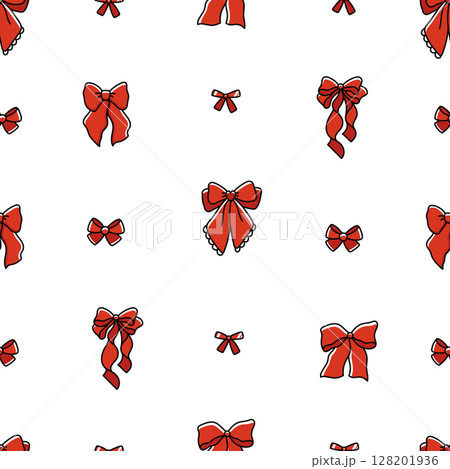 Classic seamless pattern of elegant red bow knots Classic seamless pattern of elegant red bow knots 128201936