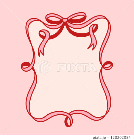 Frame of coquette chic charming bows and ribbons 128202084