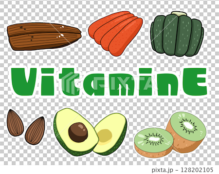 Vitamin E image illustration (no background) (English text) Vitamin E image illustration (no background) (English text) 128202105