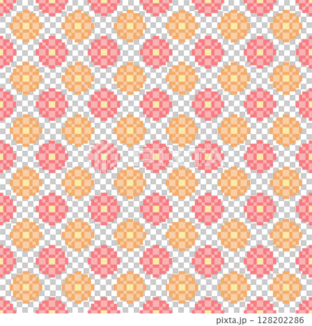 Red and orange flower pixel art Red and orange flower pixel art 128202286