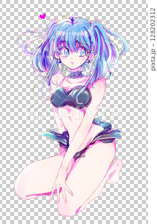 水着の女性 ツインテール 青髪 水着の女性 ツインテール 青髪 128202312