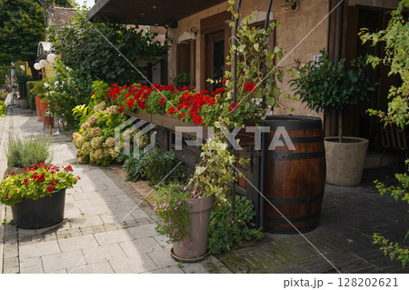 Typical vintage house in downtown in Belgrade, Serbia. 128202621