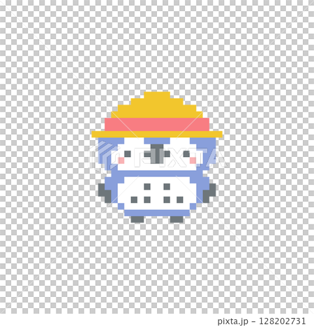 Pixel art of a straw hat and a blue owl Pixel art of a straw hat and a blue owl 128202731