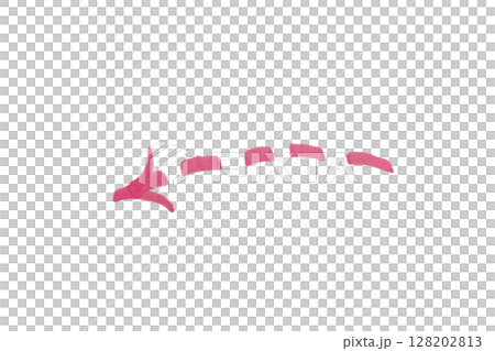 Pink or purple arrow drawn by hand with marker isolated on white background 128202813