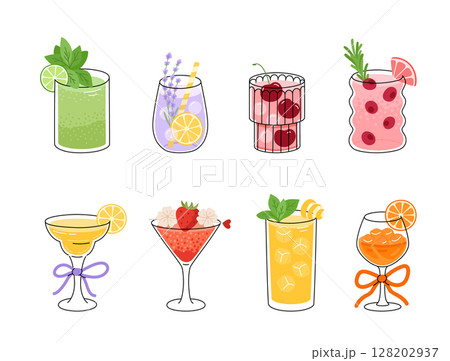 Set of cold sumemr drinks Set of cold sumemr drinks 128202937