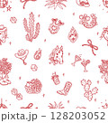 Seamless pattern with cowboy design elements 128203052