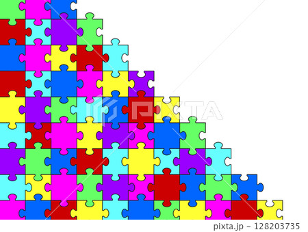 Colorful Jigsaw Puzzle Pieces Frame Colorful Jigsaw Puzzle Pieces Frame 128203735