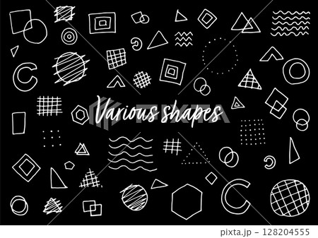 ペンを使って手描きで描いた幾何学アナログ素材 ペンを使って手描きで描いた幾何学アナログ素材 128204555